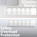 Arlec White 6 Outlet Powerboard 1.8m - Individually Switched - Overload Protection - SuperSaverAU - view 3