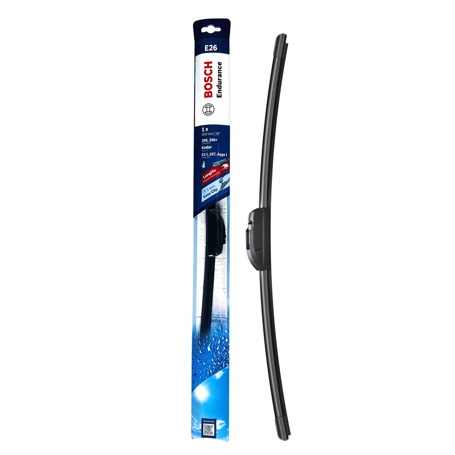 Bosch E26 Flat Endurance Wiper Blade 26" 650mm Hook Type Adapter