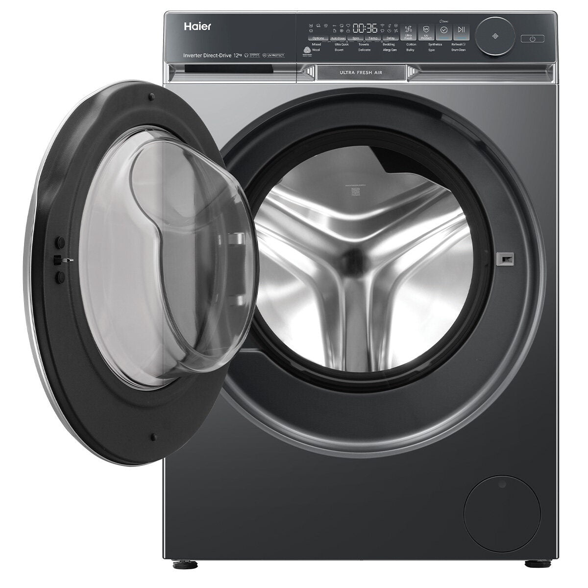 Haier 500 Series 12kg Front Loader - Black, Ultra Fresh Air, UV Protect, 5 Star Energy - HWF12DB1