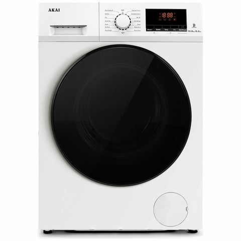 Akai 10kg/6kg Washer Dryer Combo - Front Load, 15 Programs - White - AK-WVDCMB