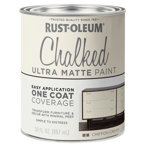 Rust Oleum Chalked Paint - 887ml - Chiffon Cream - Ultra Matt Finish - Indoor Use - SuperSaverAU - view 1