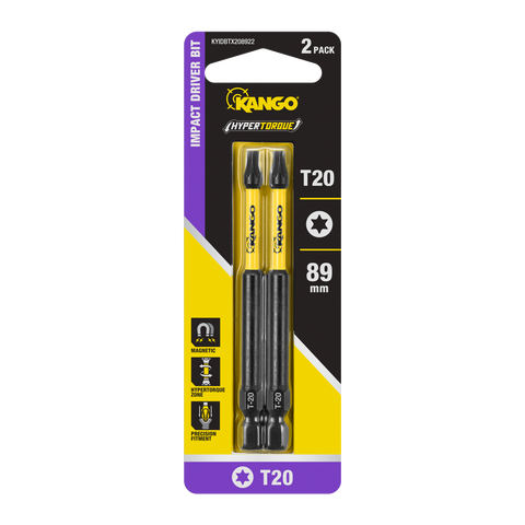 Kango 89mm TX20 Hypertorque Impact Driver Bit 2 Pack - Torx TX20 for Impact Drivers