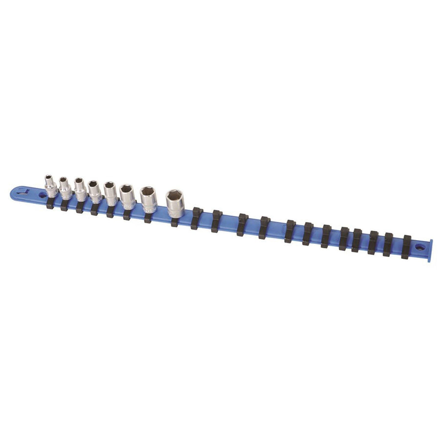 Kincrome 1/4" Drive Socket Rail with 20 Clips, Plastic Tool Storage Organiser
