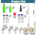 78 Piece Fishing Gear Set with Hooks, Lures and Sinkers for Surf Fishing - view 3