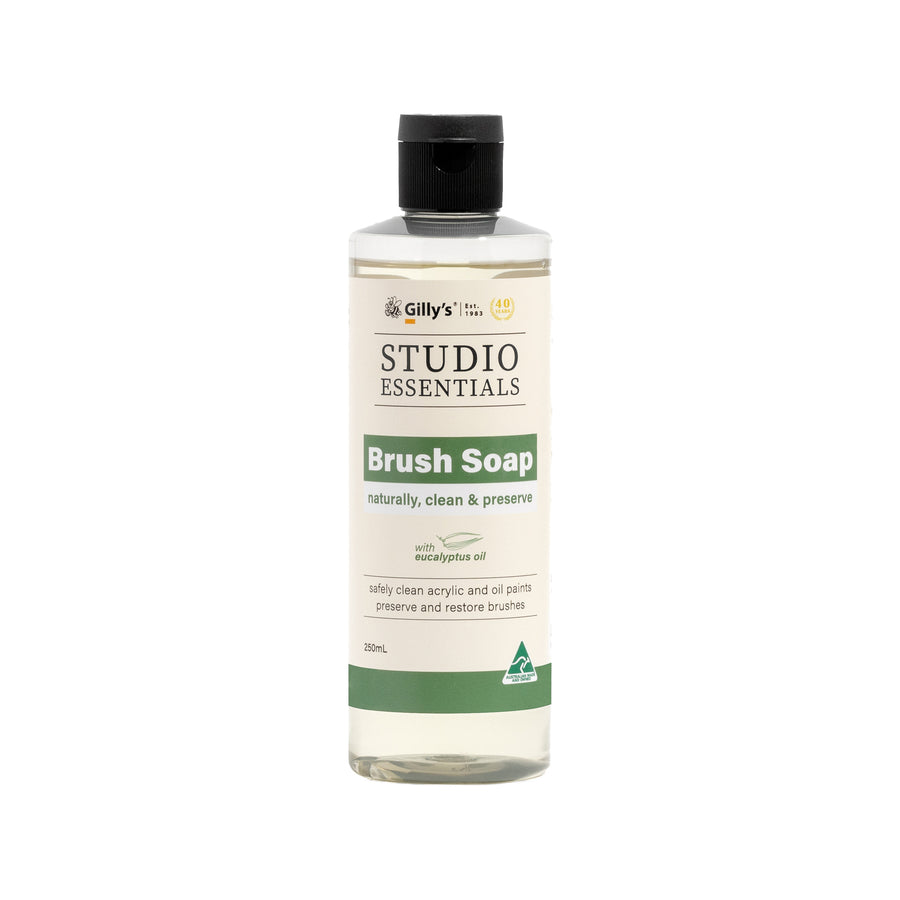 Gilly's Studio Essentials Brush Soap 250ml, Indoor Acrylic & Oil Brush Cleaner