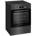 Beko 60cm Pyrolytic Freestanding Oven - Induction Cooktop, 81L, Anthracite, SteamShine - BFC60IPAN