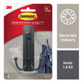 Command Matte Black Large Double Hook 1 Pack - 60mm x 105mm - Holds 1.8kg - SuperSaverAU - view 2