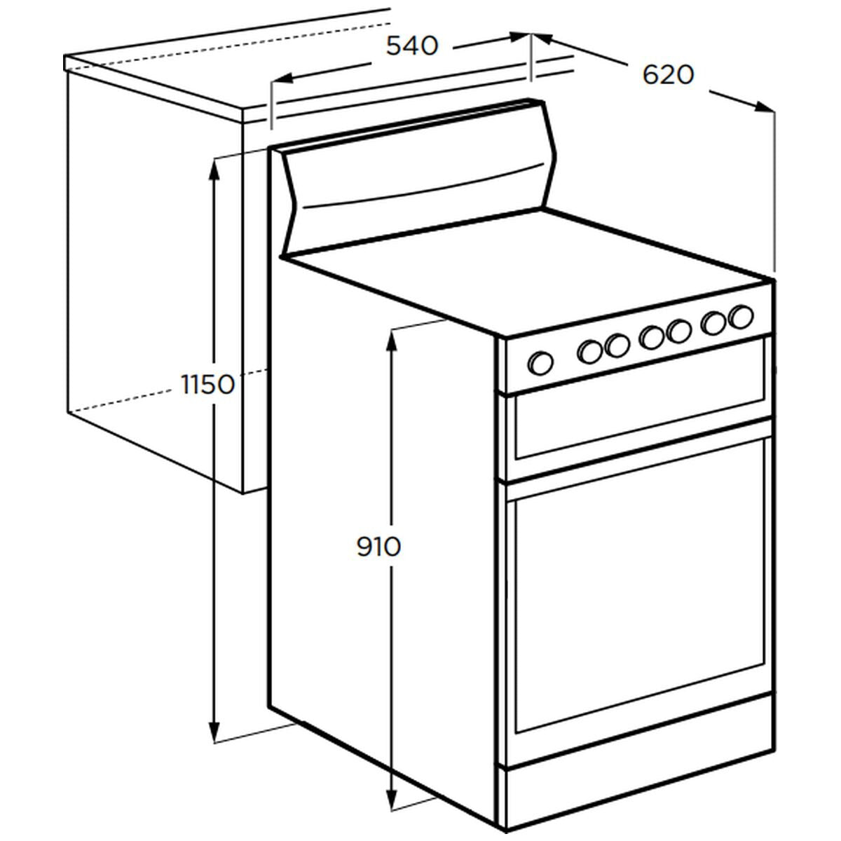 Westinghouse 54cm Freestanding Gas Stove - White, Wok Burner, Fan Bake Oven, 60 Minute Timer - WLG512WCH