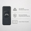 DETA Black Single Architrave Switch - Polycarbonate Vertical 10A 250V