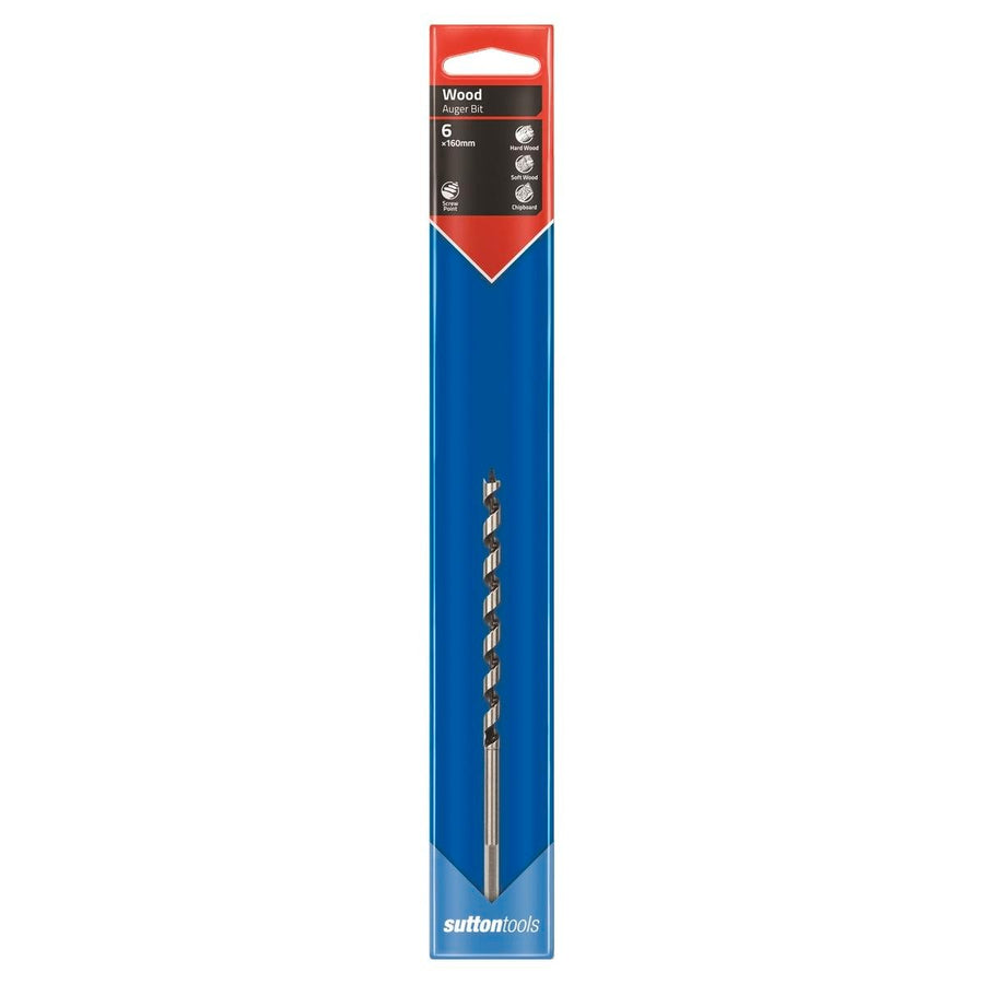 Sutton Tools Short Auger Bit - 160mm x 6mm - Steel - Fast Drilling - SuperSaverAU - view 1