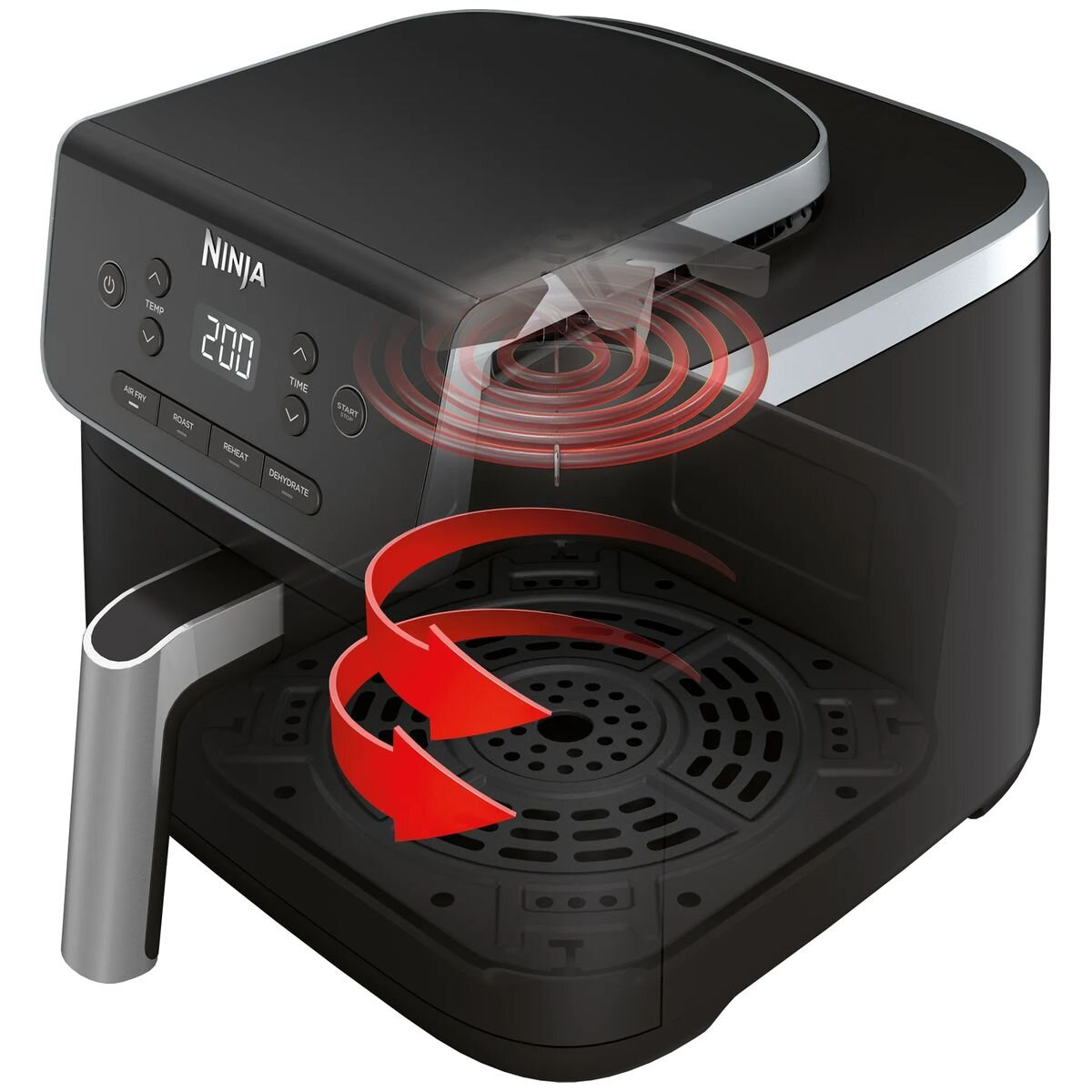 Ninja Pro Air Fryer 4.7L - Black - 4-in-1 Cooking Functions, Crisper Plate - AF141