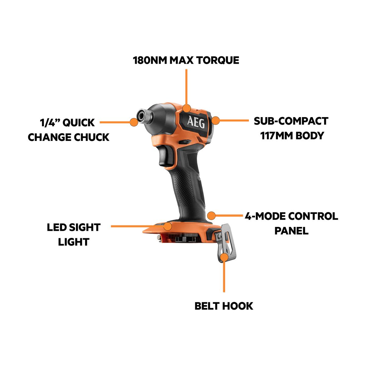 AEG Powertools 18V Brushless Sub Compact 2 Piece Kit - 4.0Ah Battery - Lightweight - SuperSaverAU - view 3