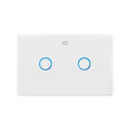 DETA White Gloss Polycarbonate Grid Connect Smart Double Gang Touch Light Switch 6912HA