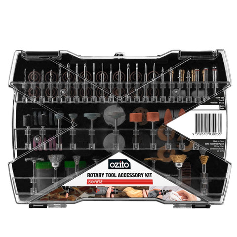 Ozito 239 Piece Rotary Tool Accessory Kit - 1/8” Shank - Versatile Tools - SuperSaverAU - view 1