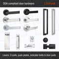 Lemaar Push Plate 300 x 100 x 2mm Satin Stainless Steel DDA Compliant - SuperSaverAU - view 4