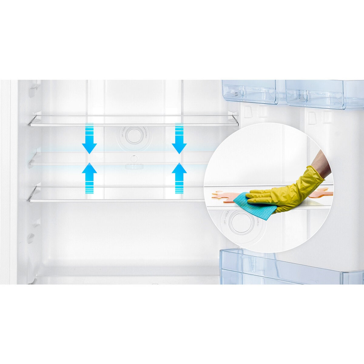 TCL 338L Top Mount Fridge - White, Frost Free, Humidity-Controlled Crisper, LED Lighting - P362TMW