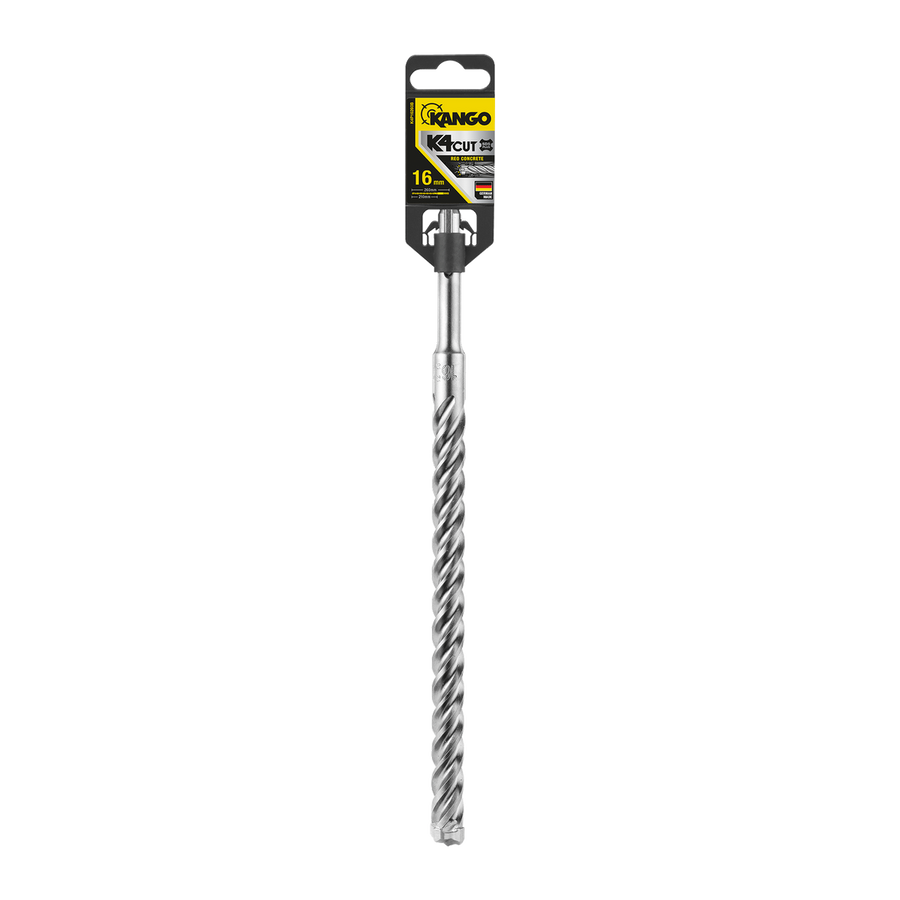 Kango 16mm x 260mm K4 SDS Plus Drill Bit - Solid Carbide Tip - Low Vibration - SuperSaverAU - view 1