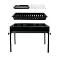 SOGA 66cm Freestanding Charcoal Box BBQ - Black Steel - Portable Flat Pack - CHARCOALLBOXC1
