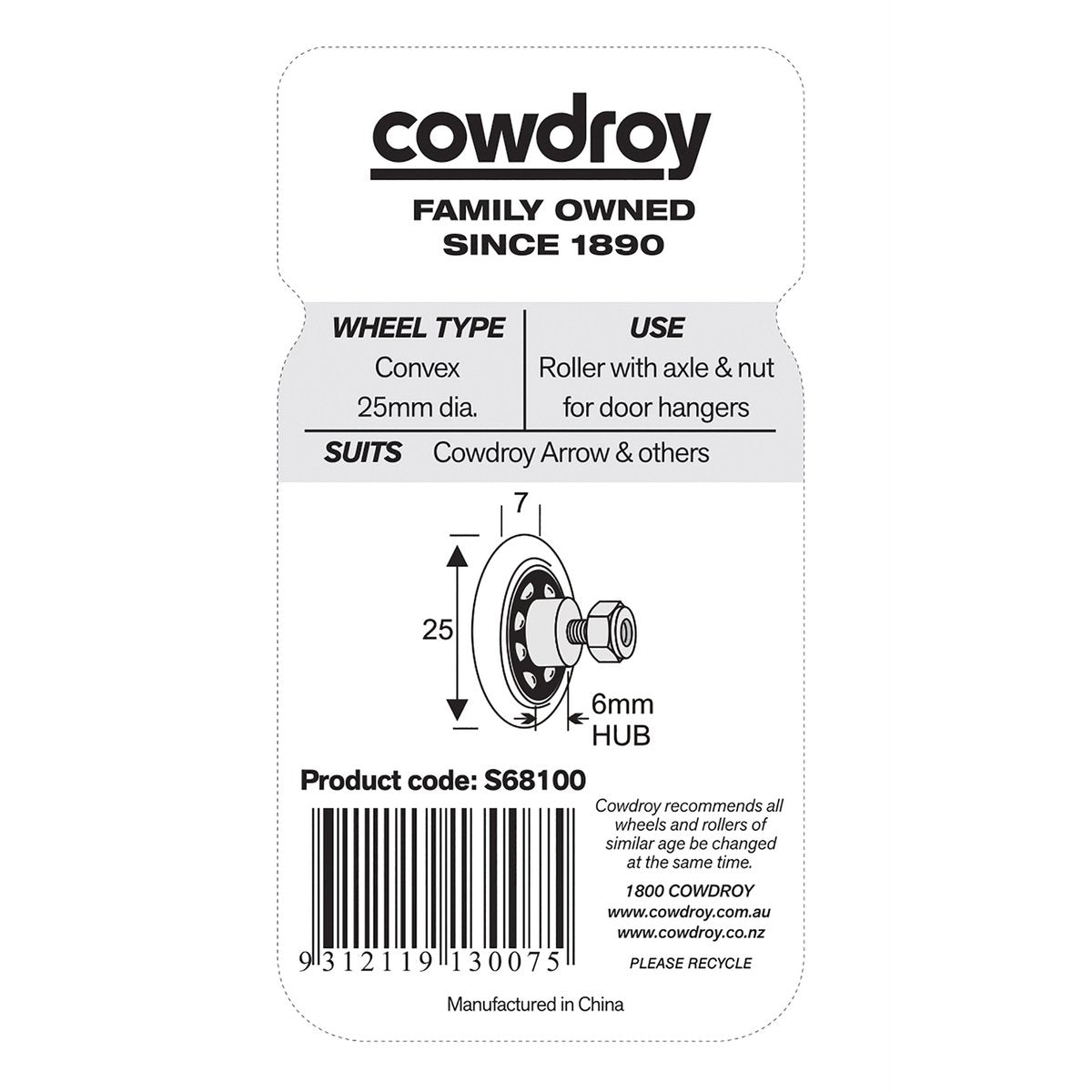 Cowdroy Arrow Wheel Axle and Nut 2 Pack - 65mm Steel - Easy Install - SuperSaverAU - view 2