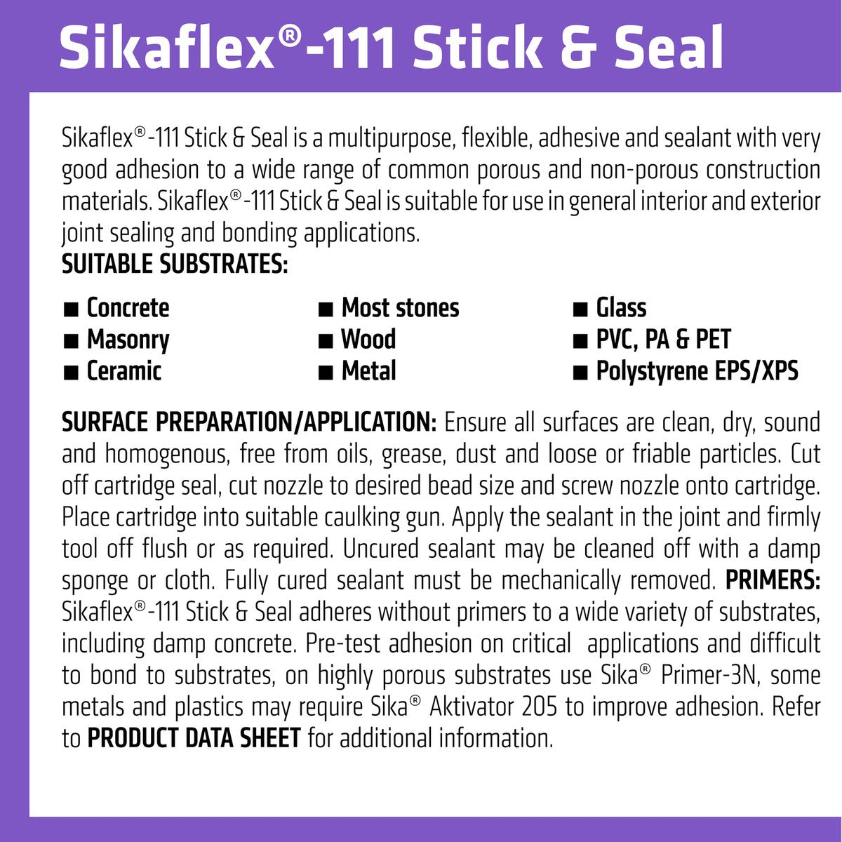 Sika Sikaflex 111 Stick and Seal Adhesive 290ml Black - SuperSaverAU - view 3