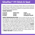 Sika 290ml Black Sikaflex 111 Stick And Seal Polyurethane Construction Adhesive