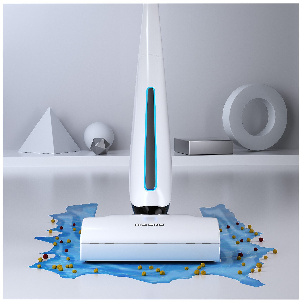 Hizero wet and dry stick vacuum - two-in-one sweeping and mopping, 60 minute runtime, White - F500
