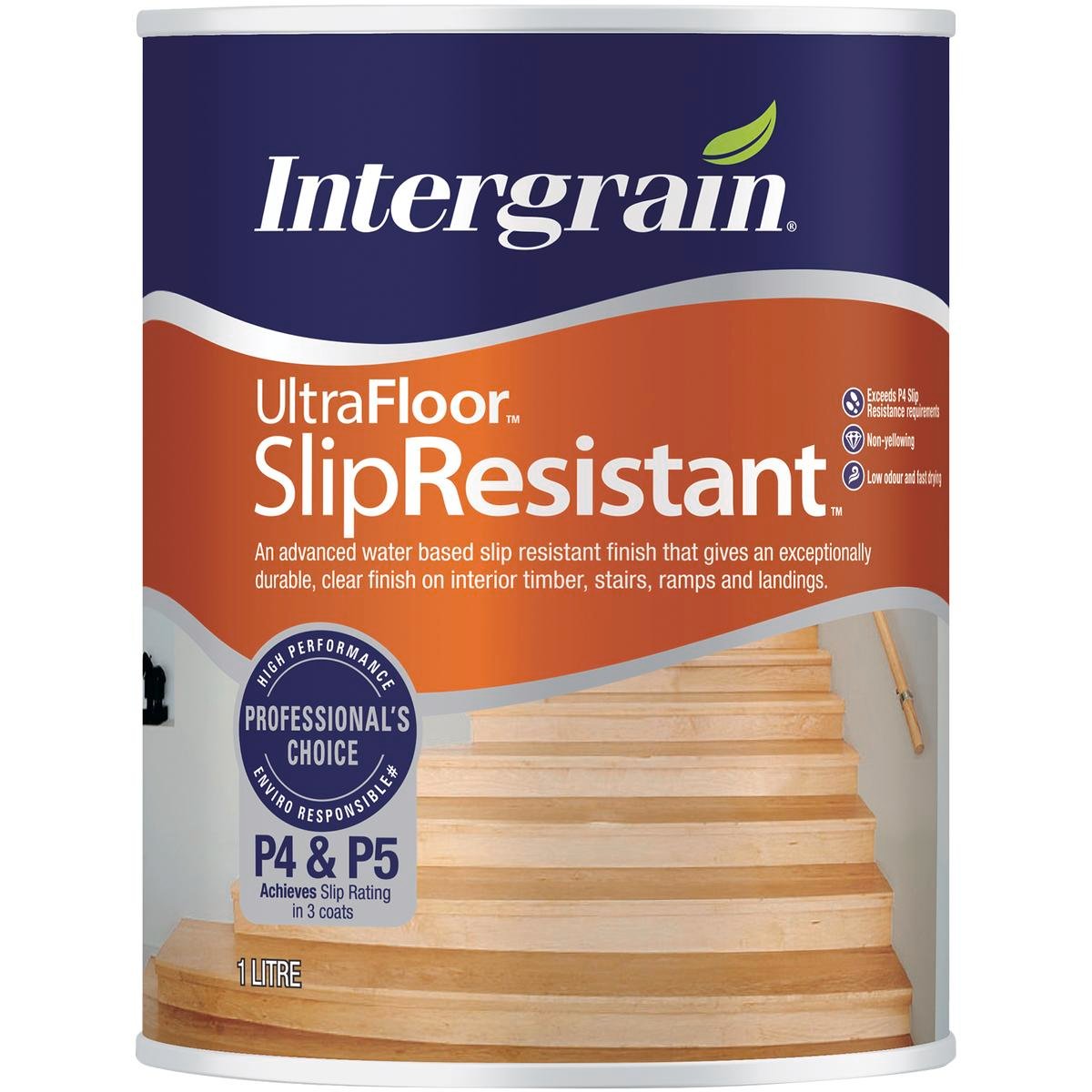 Intergrain Slip Resistant Ultrafloor - 1L - Clear - Water-Based - Fast-Drying - SuperSaverAU - view 1