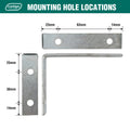 Carinya 100 x 75mm Zinc Plated Steel Heavy Duty Angle Bracket - 150kg Capacity