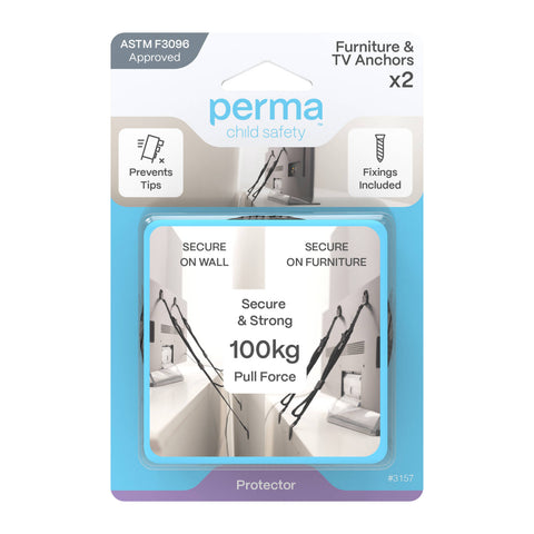 Perma Child Safety TV and Furniture Anchors 2 Pack