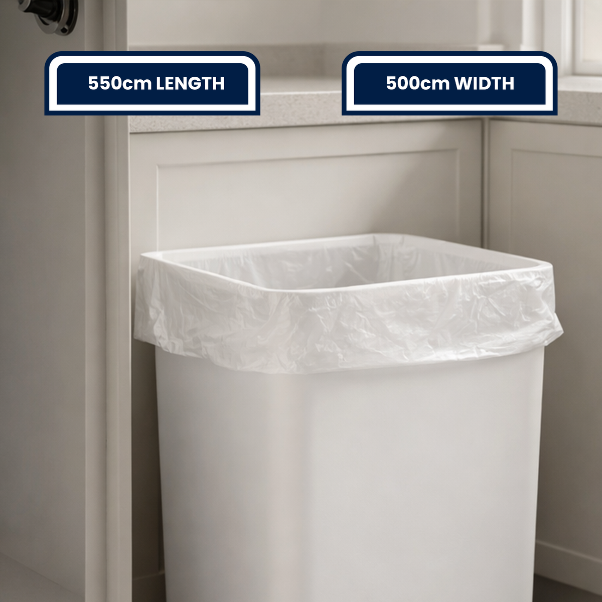 Grunt 15L Multi-Purpose White Flat Top Rubbish Bags 100 Pack