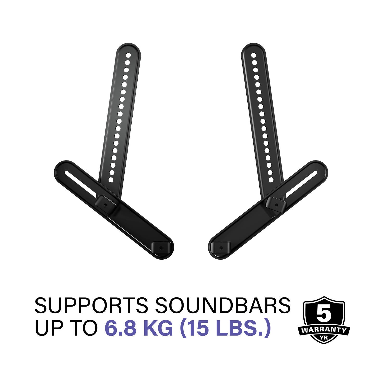 Sanus Soundbar Wall Mount, Holds Soundbars Up to 6.8kg, Horizontal, Hardware Included