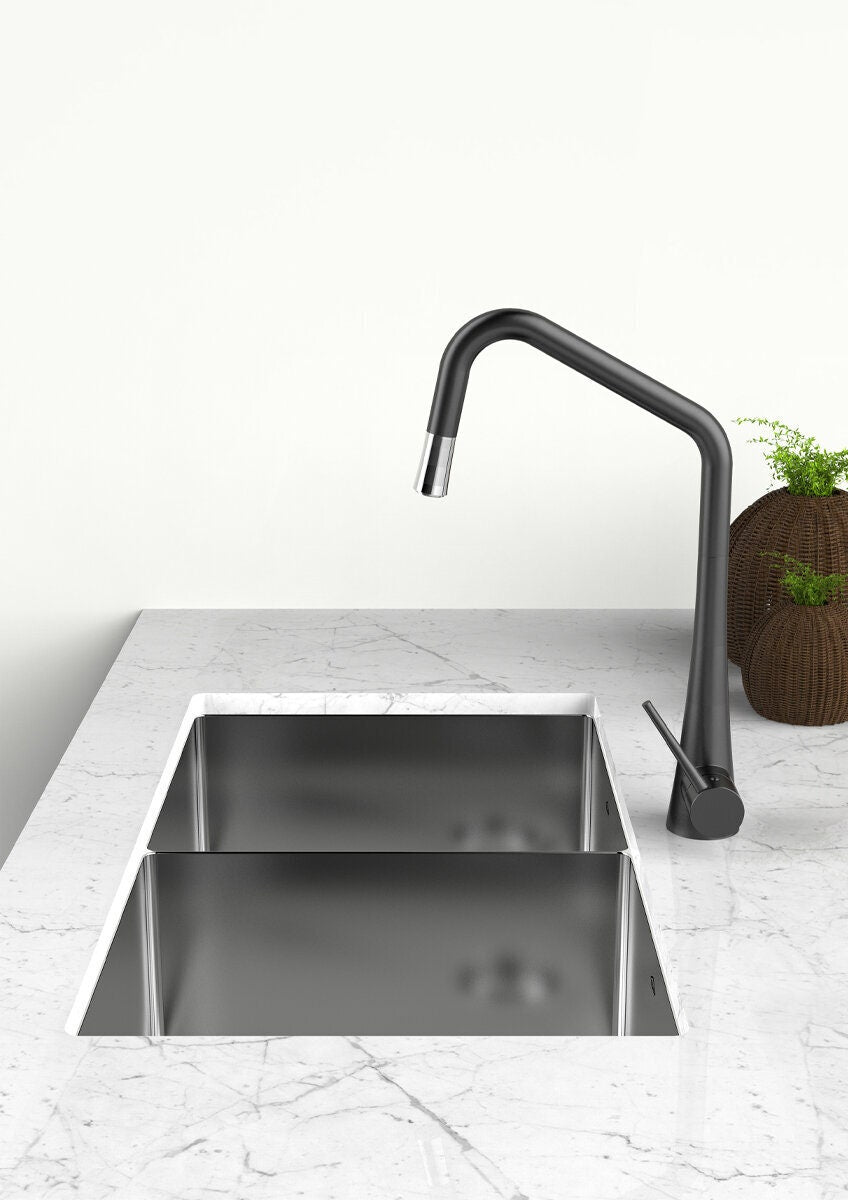 Abey Piazza double bowl sink - 1mm stainless steel - top, under or flush mount - CR340D