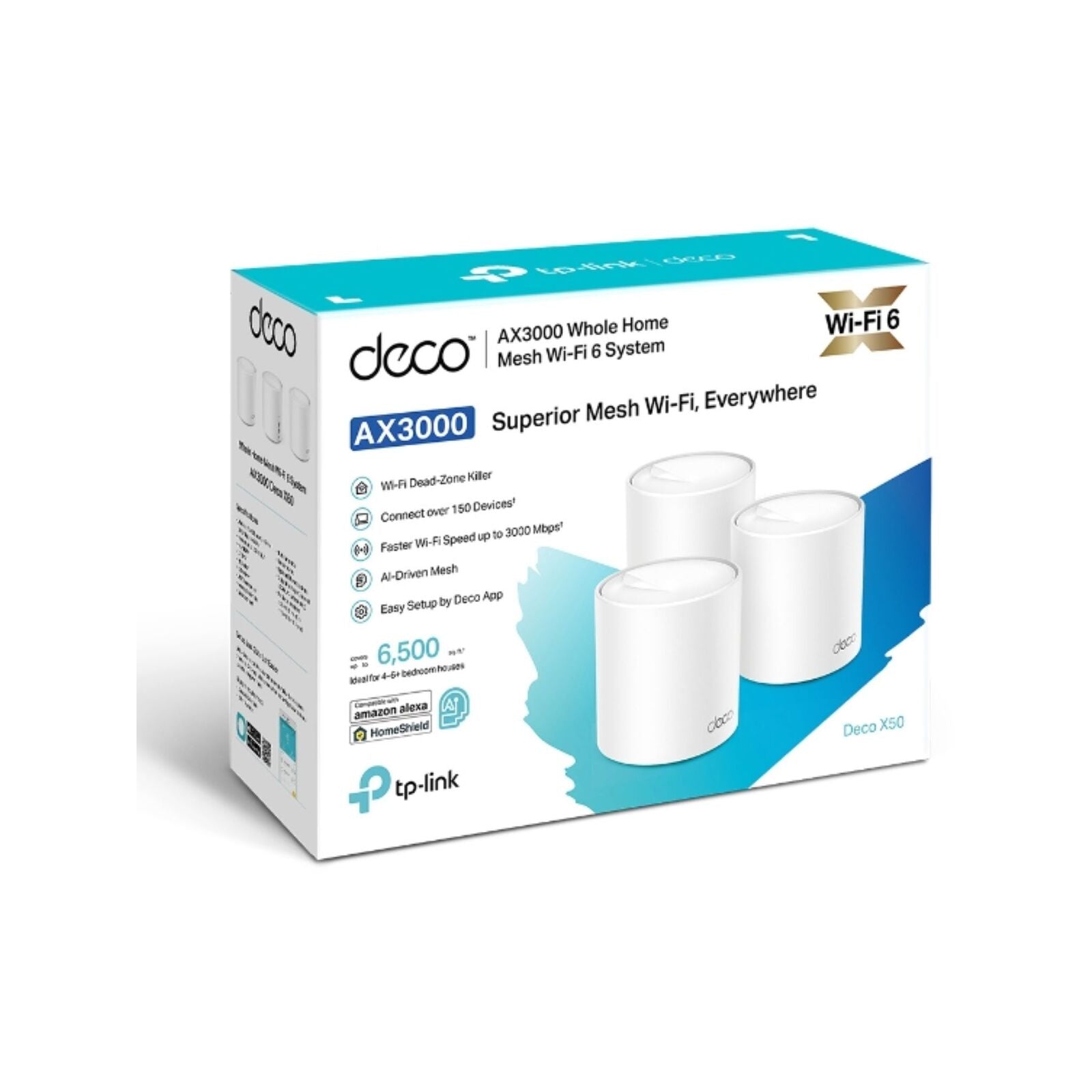 TP-Link Deco X50 AX3000 Whole Home Mesh Wi-Fi 6 System White - 3 Pack