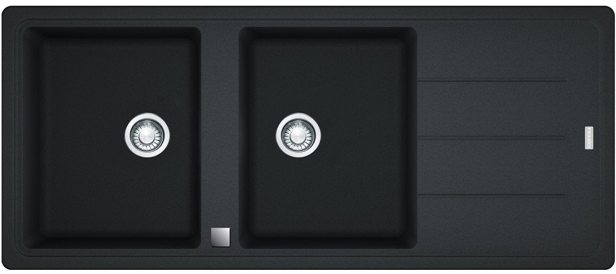 Franke BFG621ONYX Basis Double Bowl Sink with Reversible Drainer - Two 27L Bowls, Fragranite Onyx