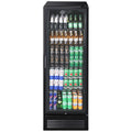 Husky 435L Home Bar Drinks Chiller - Black, Single Glass Door, Low-E Glass, LED Lighting - C4HHMBBKAU