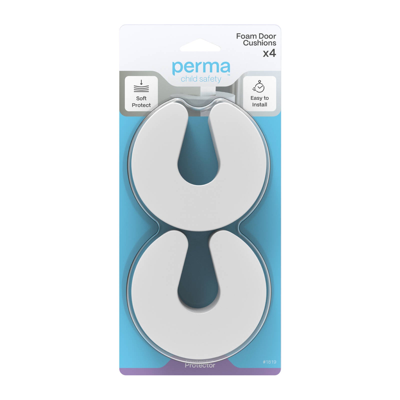 Perma Child Safety Foam Door Cushions 4 Pack, White Foam Finger Guards