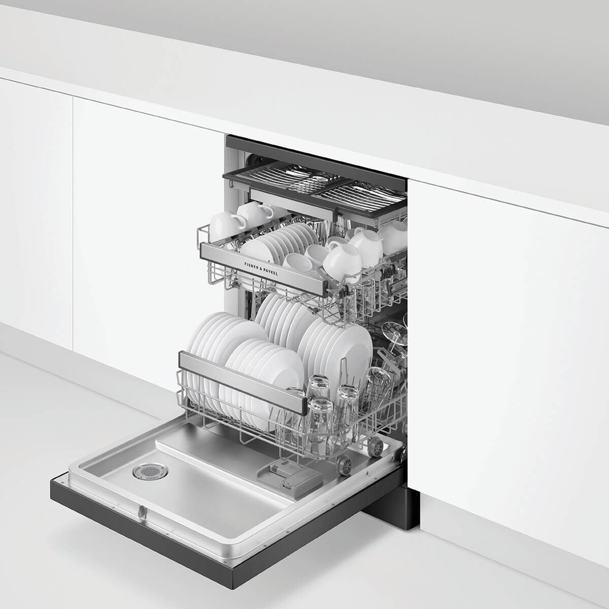 Fisher & Paykel Series 7 Freestanding Dishwasher - 15 Place Settings - Black Stainless Steel - DW60FC4B2
