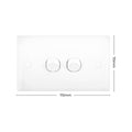 DETA White Solid Plate Double Switch - 2 Gang Polycarbonate 240V