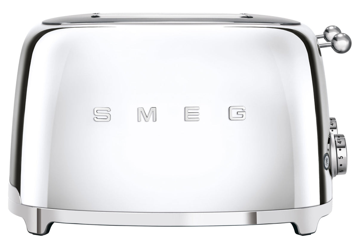 Smeg 50's Style 4 Slice Toaster - Chrome, Six Browning Levels, Independent Slot Control - TSF03SSAU