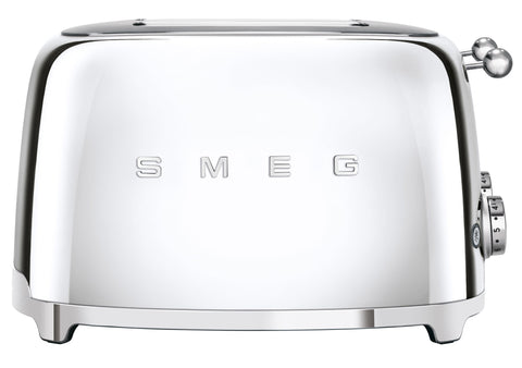 Smeg 50's Style 4 Slice Toaster - Chrome, Six Browning Levels, Independent Slot Control - TSF03SSAU