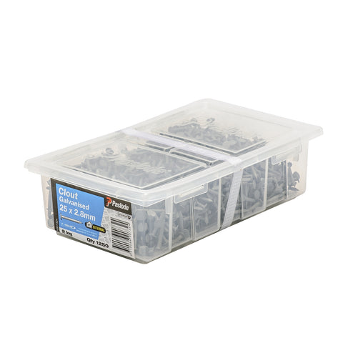 Paslode Galvanised Clouts 25 x 2.8mm 2kg - 1250 Pack
