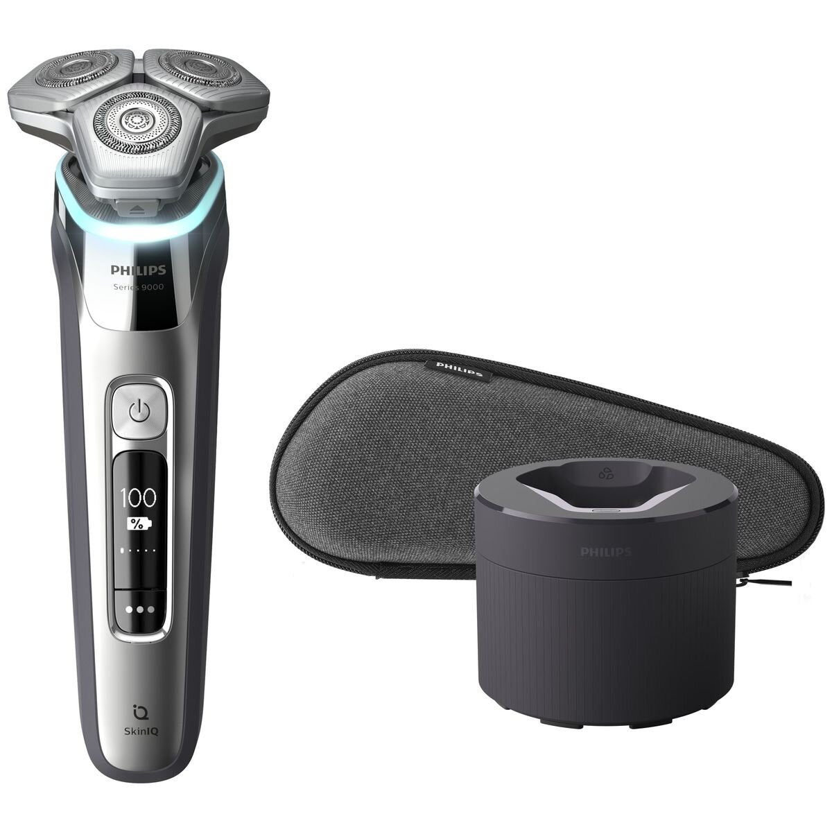 Philips Shaver Series 9000 SkinIQ - Lift and Cut - Dual SteelPrecision Blades - Chrome Silver - S9985-50