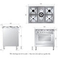 ILVE 90cm Dual Fuel Freestanding Cooker 110L - 5 Gas Burners, Stainless Steel - JV90CSVP/I