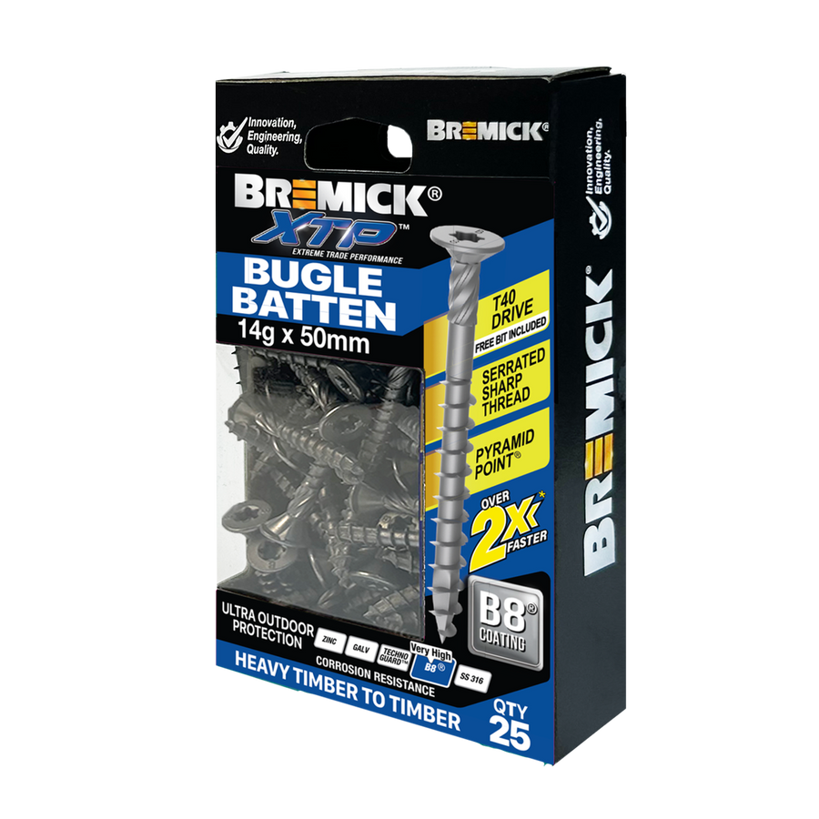 Bremick XTP Bugle Batten 14g x 50mm T40 B8 - 25 Pack - Fast Installation - SuperSaverAU - view 1