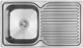 Abey Entry single bowl stainless steel topmount sink with right hand drainer - EN100L