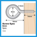 Everhang Screw Eye Hooks - 8mm - Zinc Plated - Easy to Install - SuperSaverAU - view 4