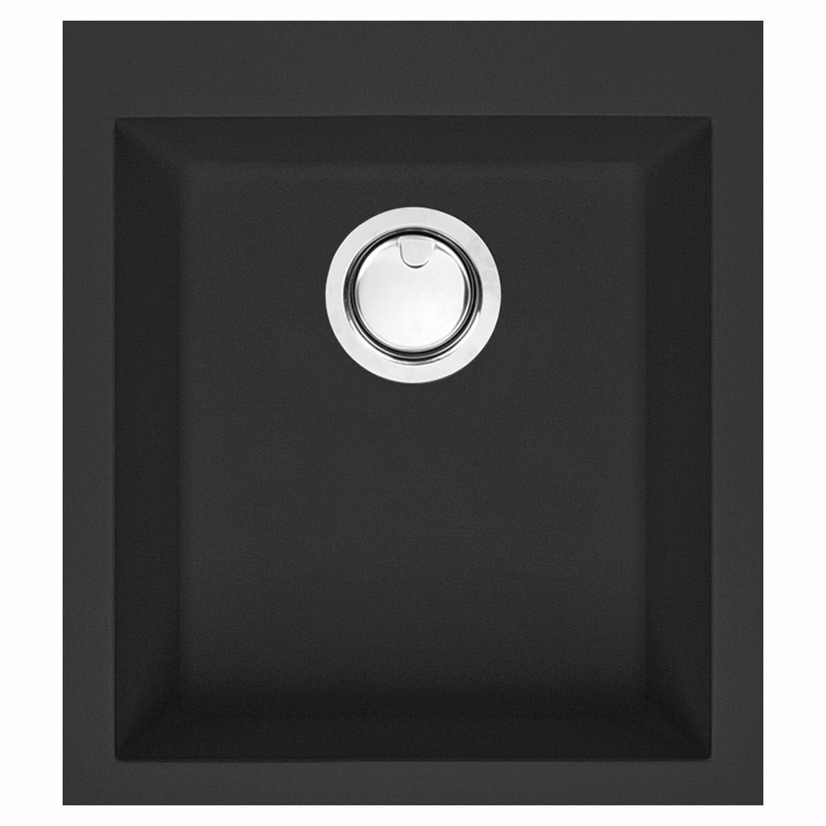 Artusi Granitek single bowl sink - Black, top or undermount, no drainer - AGS411B