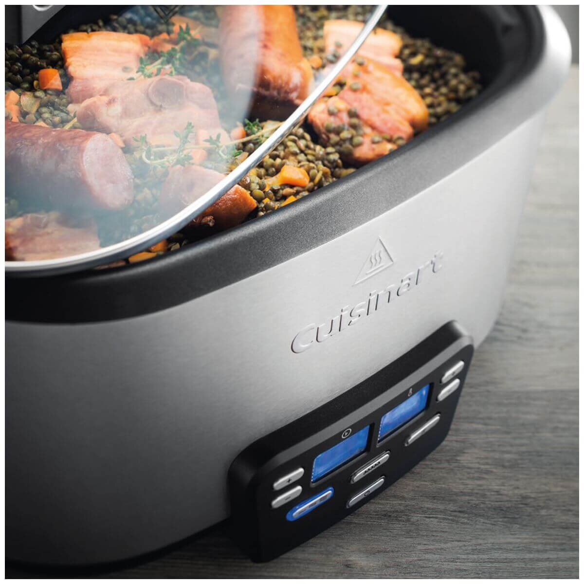 Cuisinart Cook Central 3-in-1 Multicooker - Stainless Steel, Programmable, Glass Viewing Lid - MSC-600XA
