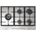 Glem Gas 75cm Natural Gas Cooktop - Stainless Steel, Five Burners, Wok Burner, Flame Failure - GTD75AU