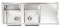 Artusi Mayfair Double Bowl Sink with Right Hand Drainer - AISI 304 Satin Stainless Steel - MAYFAIR-L